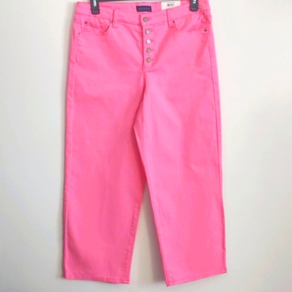 CHARTER CLUB pink capris pants wtih button fly close & pockets. Size 12. NWT - Picture 3 of 16